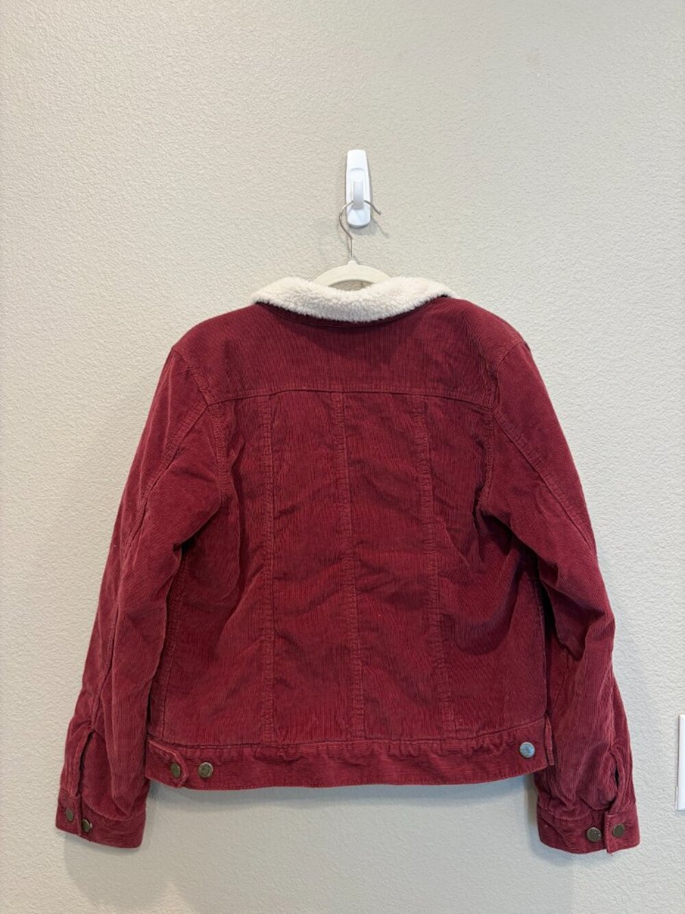 Carhartt Rare Burgundy Corduroy Sherpa Lined Jacket Small 4/6 Trucker Utility - Picture 6 of 15